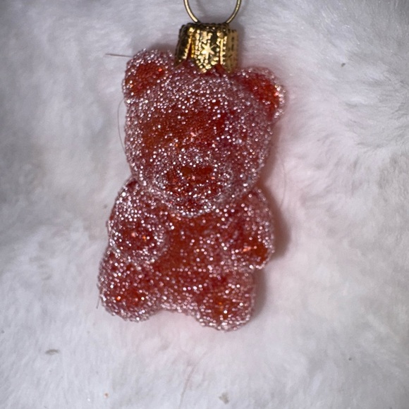 Festive glass sour gummy bear orange ornament - Picture 4 of 10